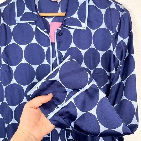 Kate Spade NWT Joy Dot Silk Twill Blue polka dot shirt | Sz. M - Picture 8 of 11